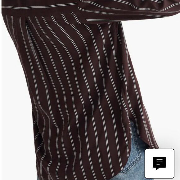 Madewell Oversize Satin Boyfriend Button-Up Shirt - Picture 2 of 9